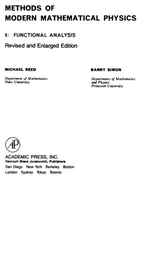 Methods of Modern Mathematical Physics I: Functional Analysis