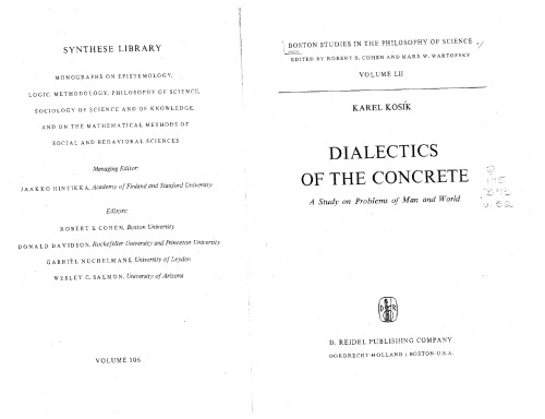 Dialectics of the Concrete: A Study on Problems of Man and World