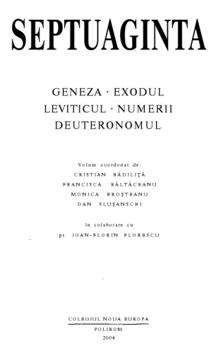 Septuaginta 1. Geneza - Exodul - Leviticul - Numerii - Deuteronomul