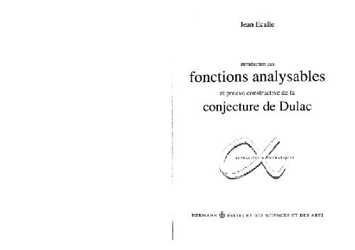 Fonctions analysables etc