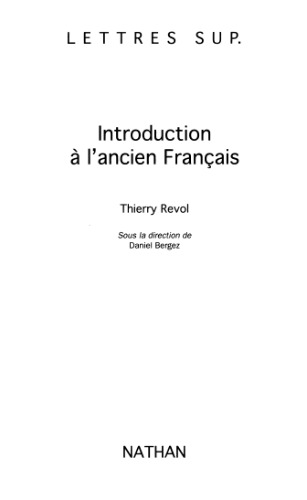 Introduction à l'Ancien Français