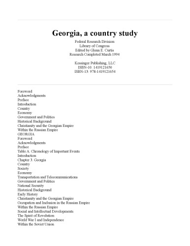 Georgia A Country Study