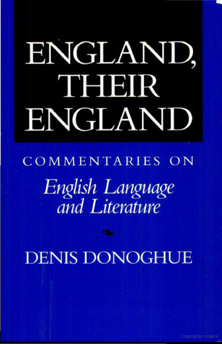 England, Their England: Commentaries on English Language and Literature