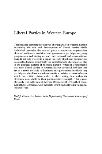 Liberal Parties in Western Europe