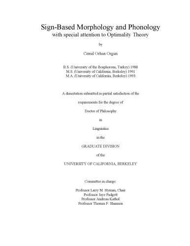 Sign-Based Morphology and Phonology with special attention to Optimality Theory