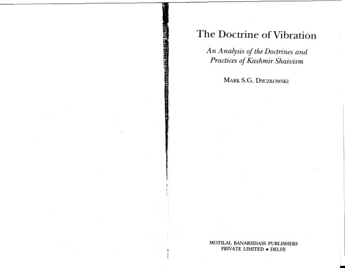 The Doctrine of Vibration: An Analysis of the Doctrines and Practices of Kashmir Shaivism