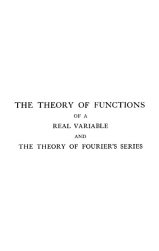 The theory of functions of a real variable and the theory of Fourier's series