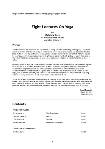 Eight Lectures on Yoga