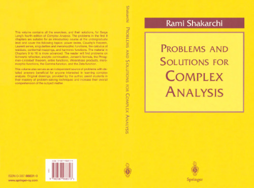 Problems and Solutions for Complex Analysis