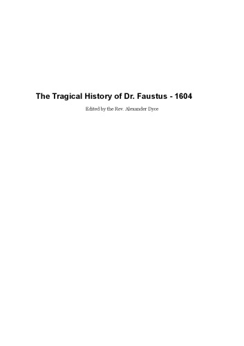 The Tragical History of Dr. Faustus