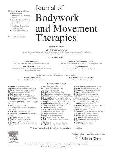 Journal of Bodywork and Movement Therapies, Volume 14 (2010)