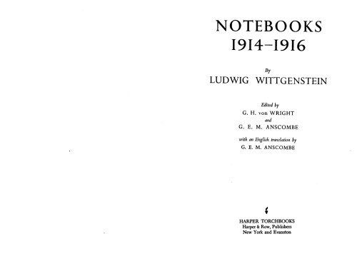 Notebooks, 1914-1916