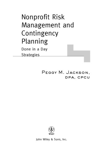 Nonprofit Risk Management & Contingency Planning: Done in a Day Strategies