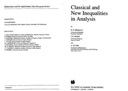 Classical and New Inequalities in Analysis