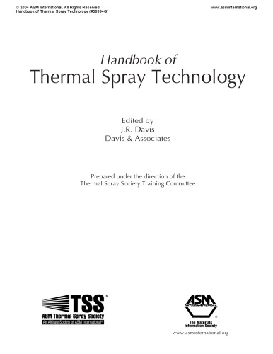 Handbook of Thermal Spray Technology