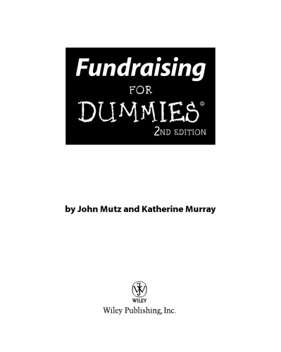 Fundraising For Dummies (For Dummies (Business & Personal Finance))