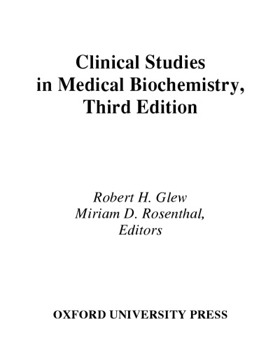 Clinical Studies in Medical Biochemistry