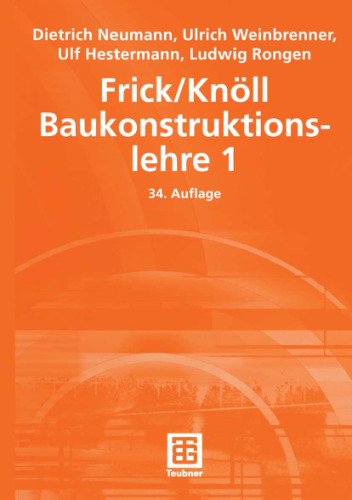 Baukonstruktionslehre 1, 34.Auflage  GERMAN