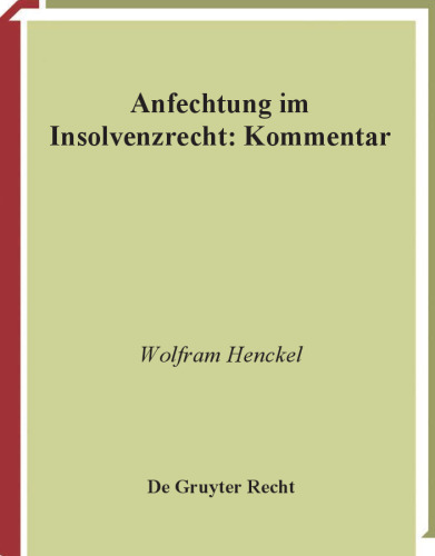 Anfechtung im Insolvenzrecht