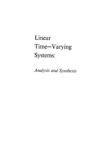 Linear Time-Varying Systems: Analysis and Synthesis