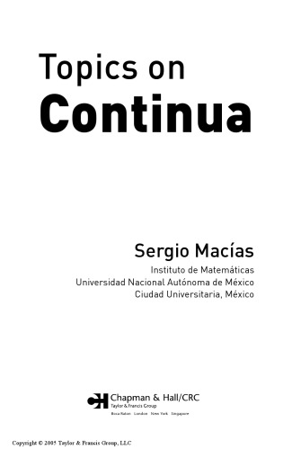 Topics on Continua (Chapman & Hall CRC Pure and Applied Mathematics)