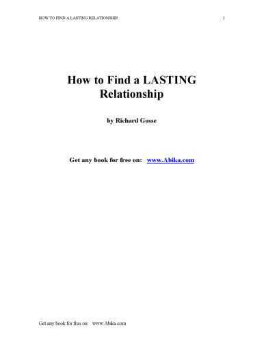 How to Find a Lasting Relationship