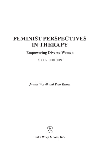 Feminist Perspectives in Therapy: Empowering Diverse Women