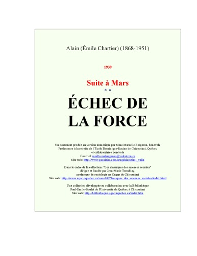 Suite à Mars: Échec de la force