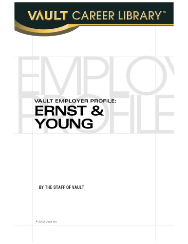 VEP: Ernst & Young (Accounting) 2003 (Vault Employer Profile)