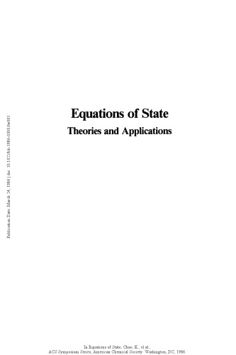 Equations of State. Theories and Applications