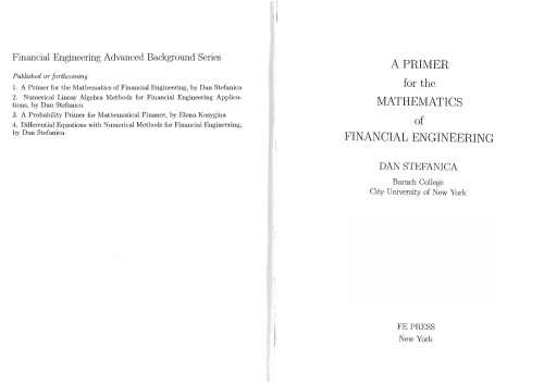 A Primer for the Mathematics of Financial Engineering