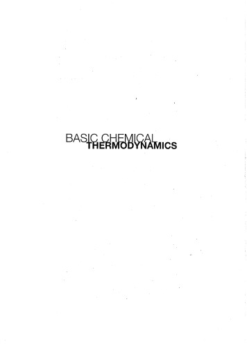 Basic Chemical Thermodynamics (Fifth Edition)