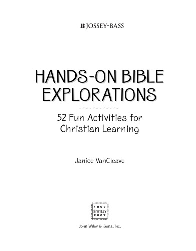 Hands-On Bible Explorations: 52 Fun Activities for Christian Learning