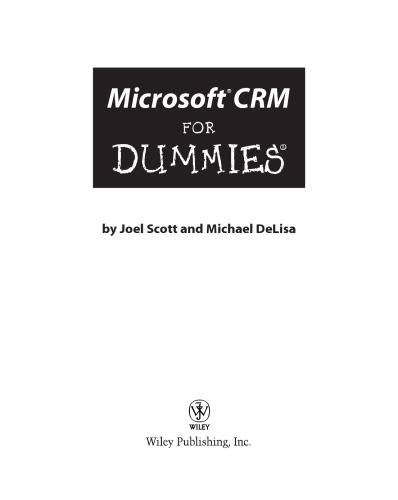 Microsoft CRM for Dummies