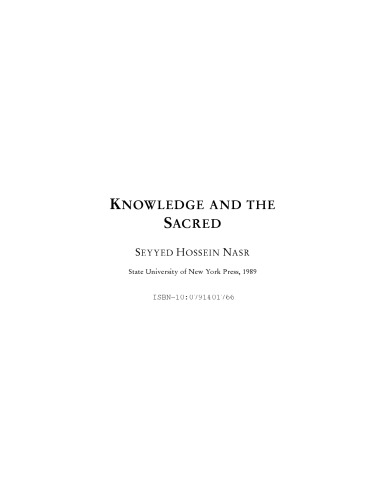 Knowledge and the Sacred (Gifford Lectures)