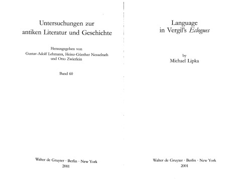 Language in Vergil’s Eclogues