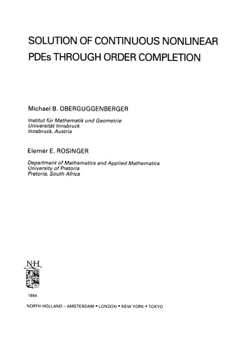 Solution of Continuous Nonlinear PDEs Through Order Completion