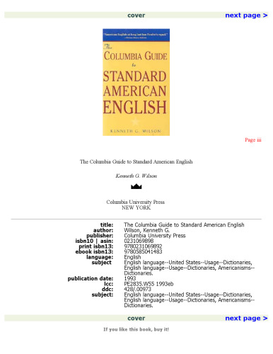 The Columbia Guide to Standard American English