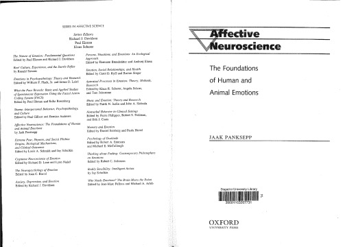 Affective Neuroscience, the Foundations of Human and Animal Emotions