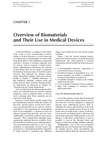 Handbook of Materials for Medical Devices