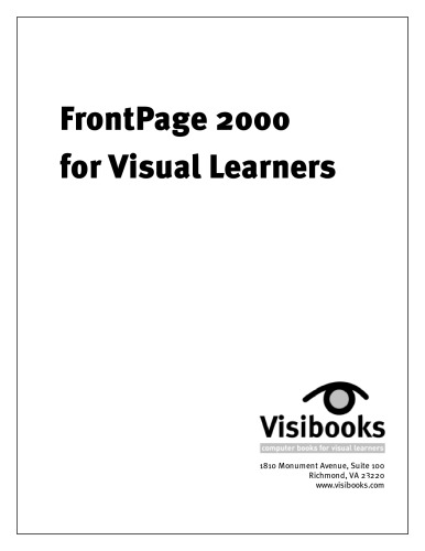 FrontPage 2000 for Visual Learners