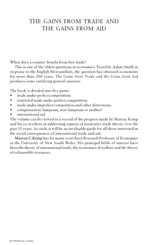 The Gains from Trade and the Gains from Aid: Essays in International Trade Theory