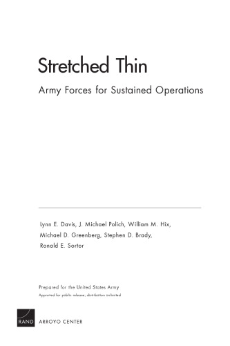 Stretched Thin: Army Forces for Sustained Operations