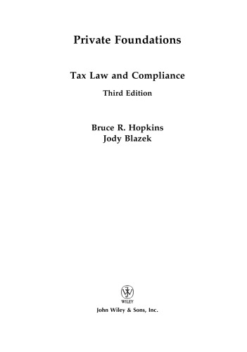 Private foundations: tax law and compliance