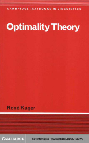 Optimality Theory (Cambridge Textbooks in Linguistics)