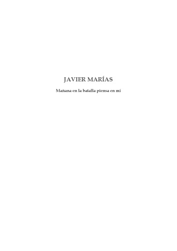 Manana En La Batalla Piensa En Mi (Punto de Lectura) (Spanish Edition)