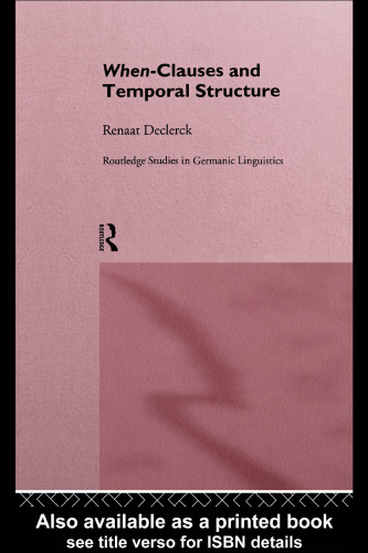 When-Clauses and Temporal Structure (Routledge Studies in Germanic Linguistics)