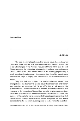 Snapshots of Intellectual Life in Contemporary PR China (An International Journal of Literature and Culture)