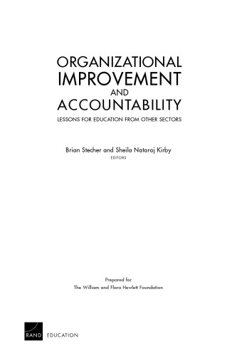 Organizational Improvement and Accountability: Lessons for Education from Other Sectors