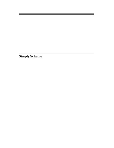 Simply Scheme - 2nd Edition: Introducing Computer Science